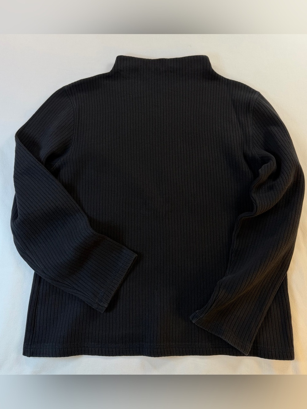 Vintage 90โs Lauren Ralph Lauren Black Cotton Ribbed Mock Neck Top